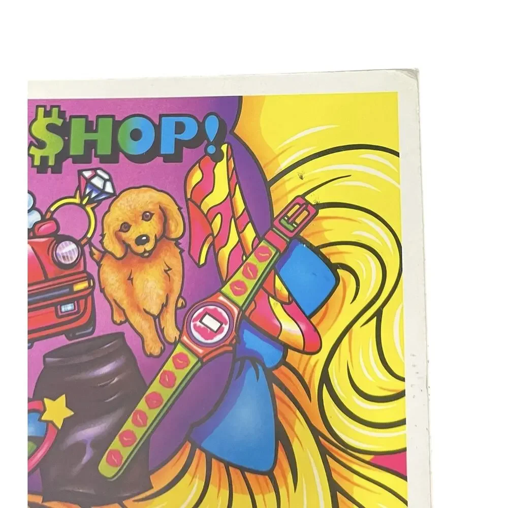 Vtg Lisa Frank I Love To Shop Wireless Paper Notebook Designer Collection 1990